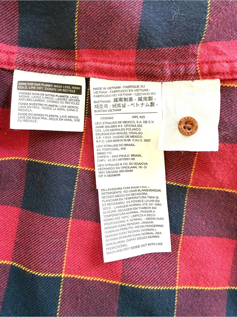 Levis x NBA Cleveland Cavaliers Plaid Western Flannel Snap Shirt Mens S EUC Cavs